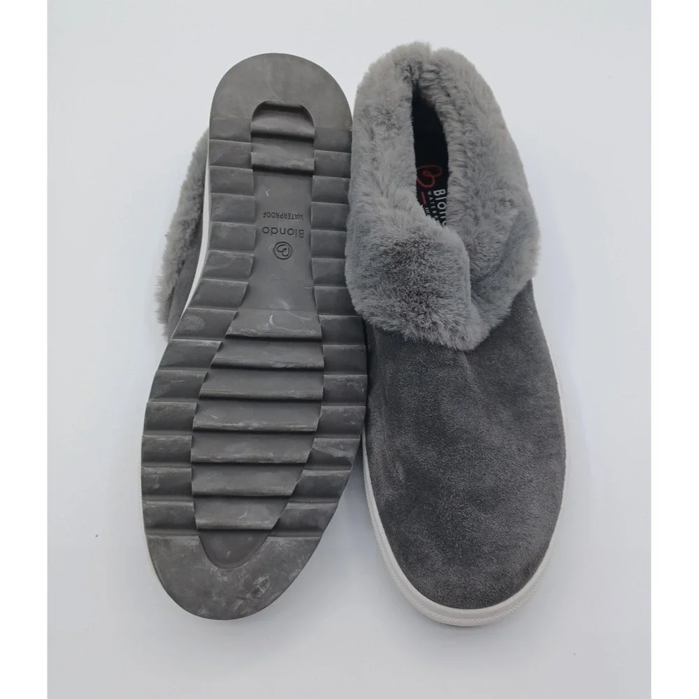 Blondo Suri Gray Suede Slip On Boots Booties Waterproof 9M B3321635 SUPER‎ SOFT!